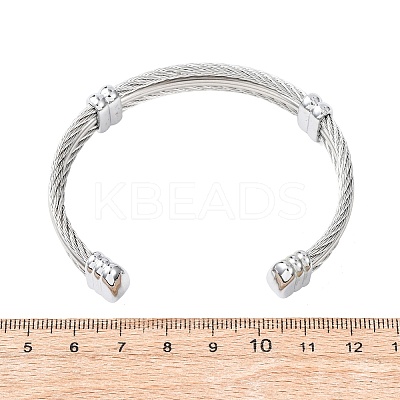 Tarnish Resistant Trendy Men's Torque Bangles BJEW-L111-02-1