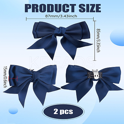2Pcs Detachable Ribbon Satin Bowknot Shoe Decoration AJEW-LP0001-35-1