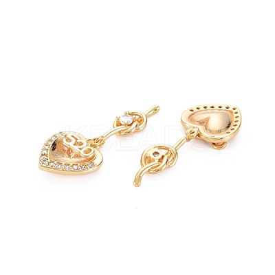 Rack Plating Brass Micro Pave Clear Cubic Zirconia Pendants KK-S360-179-1