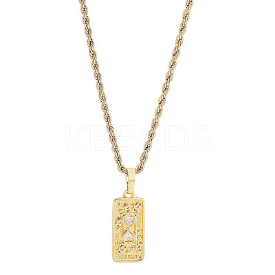 1Pc Brass with Cubic Zirconia Pendants Necklaces NJEW-LP0001-46A-G-1