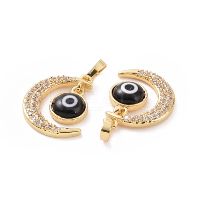 Brass Micro Pave Cubic Zirconia Pendants ZIRC-F136-06G-01-1