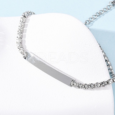 304 Stainless Steel Rhinestone Cup Chain Bracelets BJEW-G753-02P-03-1