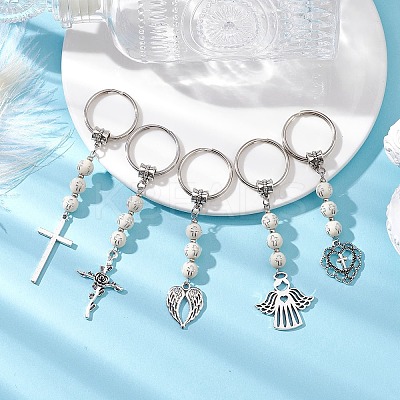 Tibetan Style Alloy Pendants Keychain KEYC-JKC00892-1