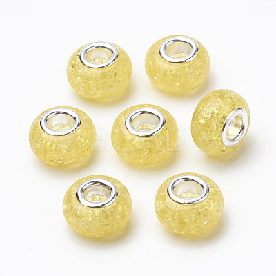 Crackle Resin European Beads RPDL-S012-B10-1