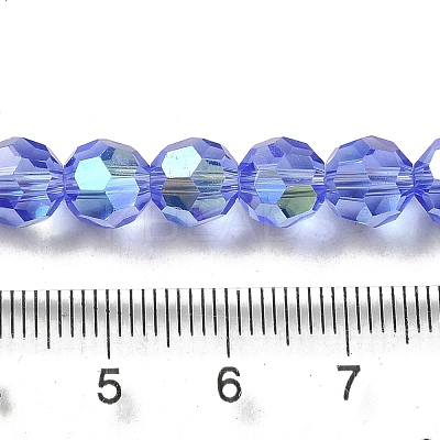 Electroplate Transparent Glass Beads Strands EGLA-A035-T8mm-L14-1