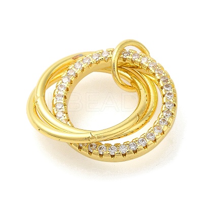 Rack Plating Brass Micro Pave Cubic Zirconia Pendants KK-S396-64G-1