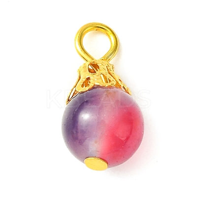Natural White Jade Dyed Bead Pendants PALLOY-JF02306-1
