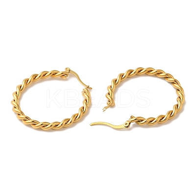 Ion Plating(IP) 304 Stainless Steel Hoop Earrings for Women EJEW-Z066-03G-1