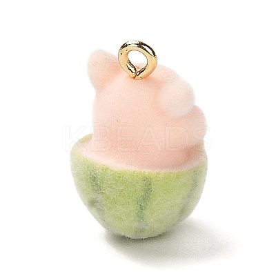 Flocky Opaque Resin Pendants FIND-C040-03A-1