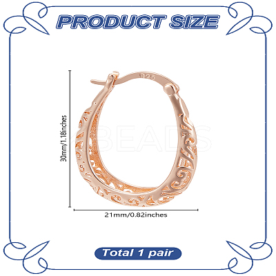1Pair Brass Oval Hoop Earrings for Women EJEW-LP0001-36KCG-1