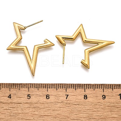 Ion Plating(IP) 304 Stainless Steel Stud Earrings for Women STAS-D084-25G-1