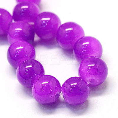 Baking Paint Imitation Jade Glass Round Bead Strands DGLA-Q021-4mm-27-1