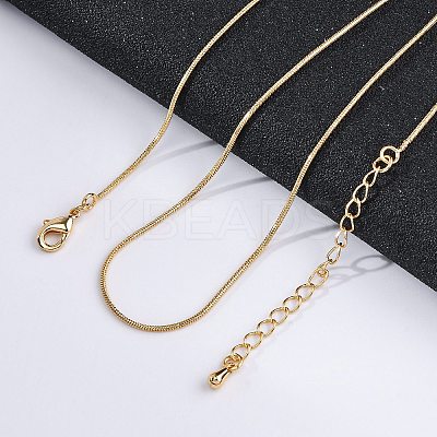 Long-Lasting Plated Brass Snake Chain Necklaces LS-NJEW-K112-04G-NF-1