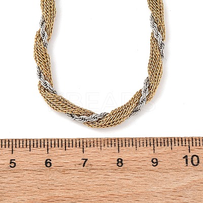 4MM 304 Stainless Steel Rope Chain Necklaces NJEW-Z095-01GP-01-1