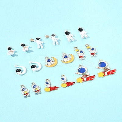 18Pcs 9 Styles Alloy Enamel Pendants FIND-FS0003-66-1