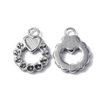 Tarnish Resistant 304 Stainless Steel Pendant Cabochon & Rhinestone Settings STAS-C066-05P-1