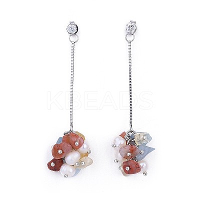 Chip Natural Carnelian EJEW-JE03227-02-1