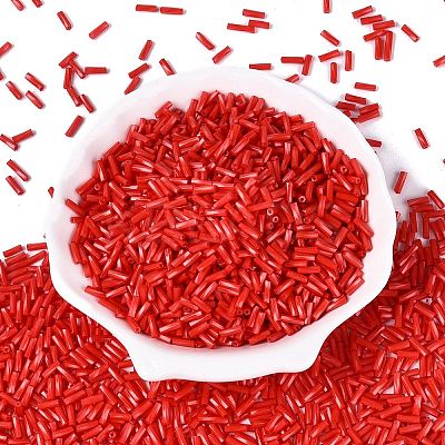 Baking Paint Glass Twist Bugle Beads SEED-C004-02Q-1