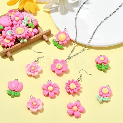 100Pcs 20 Styles Opaque Resin Pendants RESI-CJ0004-44-1