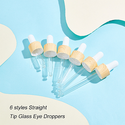12 Sets 6 styles Straight Tip Glass Eye Droppers TOOL-BC0002-13-1