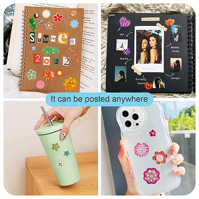 6 Styles Laser Plastic Stickers AJEW-TA0001-62-1