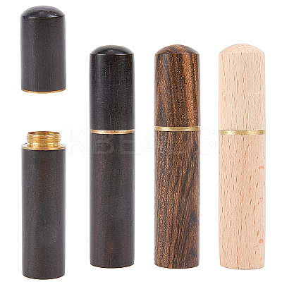 3pcs 3 Colors Sandalwood Leather Craft Sewing Needles Case Box AJEW-GF0011-72-1