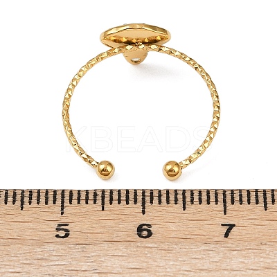 304 Stainless Steel Micro Pave Cubic Zirconia Adjustable Cuff Rings STAS-Z143-07G-1