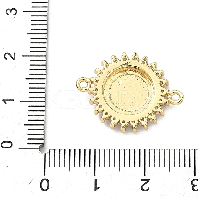 Brass Pave Clear Cubic Zirconia Religion Flat Round with Saint Links Connector Charms KK-A282-07B-G-1