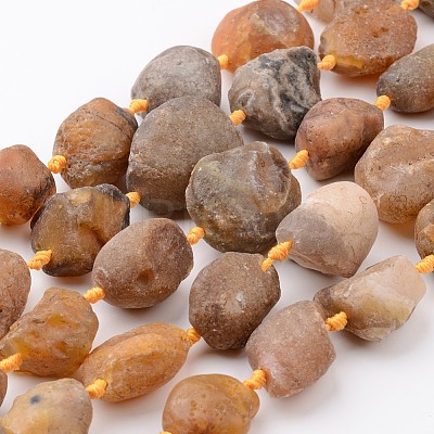 Raw Rough Natural Yellow Botswana Agate Beads Strands G-D833-08-1