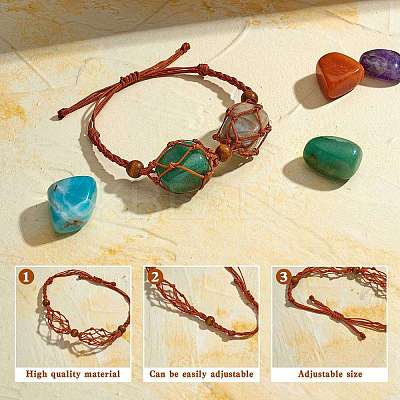 4Pcs Nylon Braided Bracelet BJEW-SZ0002-48B-1