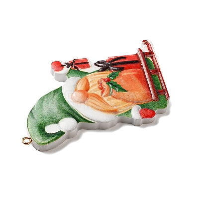 Christmas Santa Claus Resin Pendant Decorations HJEW-K041-01-1