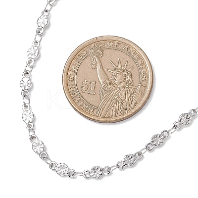 304 Stainless Steel Flower Link Chain Necklaces for Women NJEW-JN05587-1