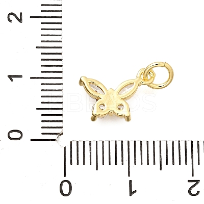 Brass Micro Pave Cubic Zirconia Charms KK-C087-08G-1