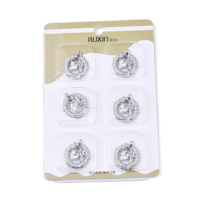 Brass Micro Pave Cubic Zirconia Pendants KK-T073-39P-1