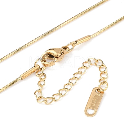 PVD Vacuum Plating 304 Stainless Steel Round Snake Chain Necklaces NJEW-Z044-01G-1