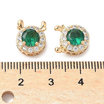 Brass Micro Pave Cubic Zirconia Beads KK-G531-01G-01-1