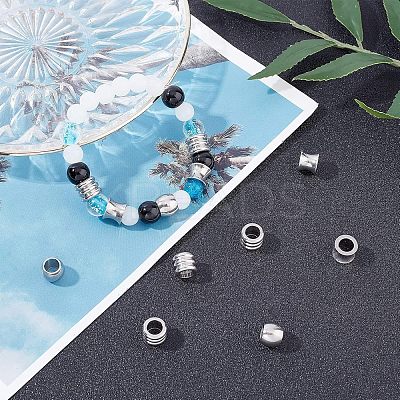 70Pcs 7 Style 201 Stainless Steel European Beads OPDL-UN0001-05-1