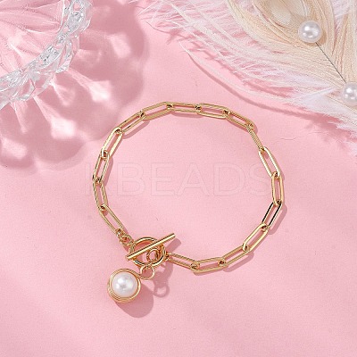 Potato Natural Freshwater Pearl Charm Bracelets BJEW-JB10651-1