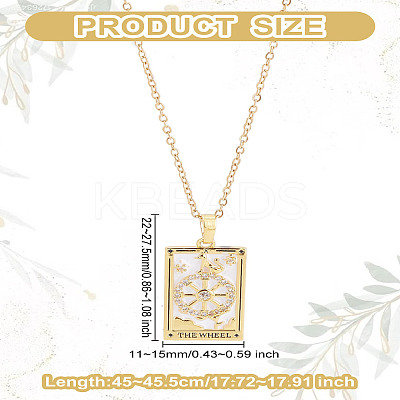Brass with Cubic Zirconia Pendants Necklaces NJEW-LP0001-45M-G-1