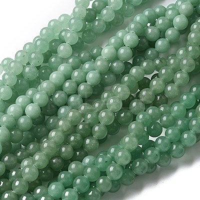 Natural Green Aventurine Round Beads Strands X-G-S150-8mm-2-1