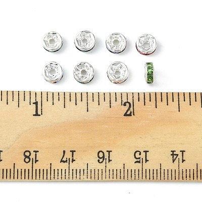 80Pcs 8 Styles Brass Rhinestone Spacer Beads RB-FS0001-03-1