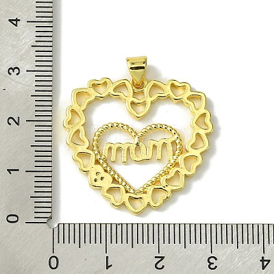 Mother's Day Brass Micro Pave Cubic Zirconia Pendants KK-H472-04G-01-1