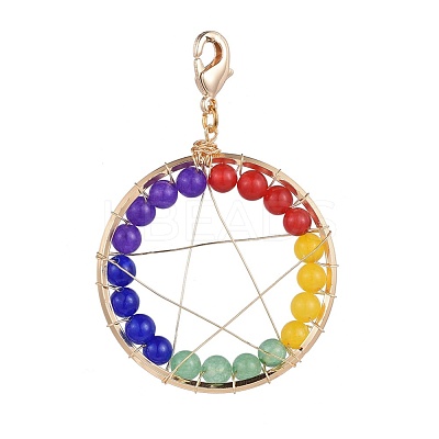 Natural Malaysia Jade Big Pentacle Pendants HJEW-JM00360-1