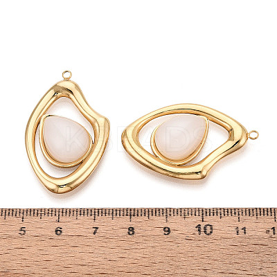 304 Stainless Steel and Glass Pendants STAS-T071-03B-G-1