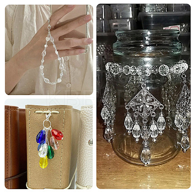 10Strands 10 Colors Transparent Glass Beads Strands EGLA-TA0013-24D-1