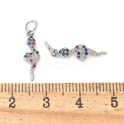 Brass Micro Pave Cubic Zirconia Charms KK-U056-35P-1