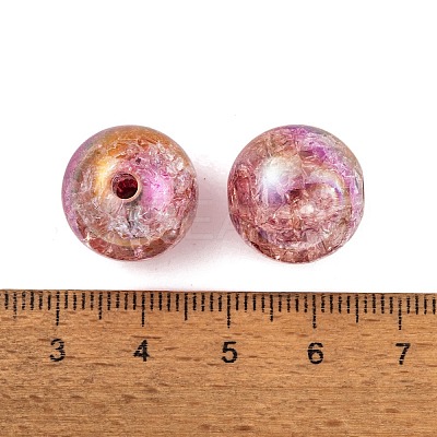 UV Plating Rainbow Iridescent Two Tone Acrylic Beads PACR-C009-04H-1