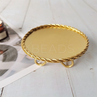 Flat Round Iron Plate Candle Holder CAND-PW0013-48-1