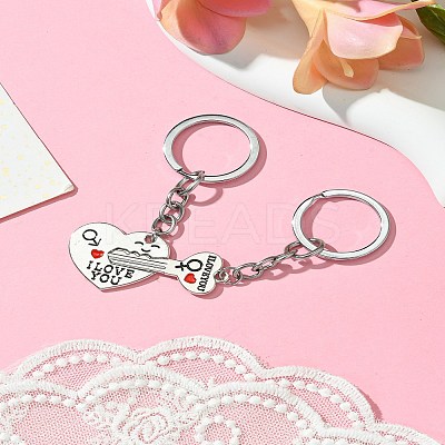 Valentine's Day Key & Heart Alloy Split Keychain KEYC-YW00054-1