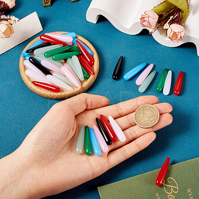 70Pcs 7 Colors Acrylic Pendants MACR-TA0001-79-1